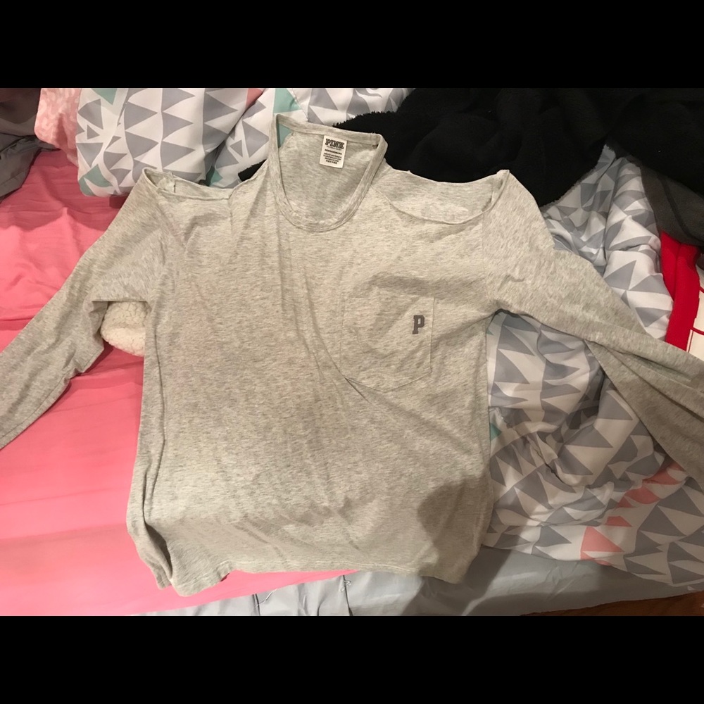 PINK Victoria’s Secret Long Sleeve Cutout Shirt